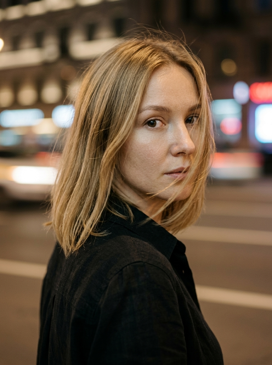 Девушка в ритме ночного города: кинематографичный портрет