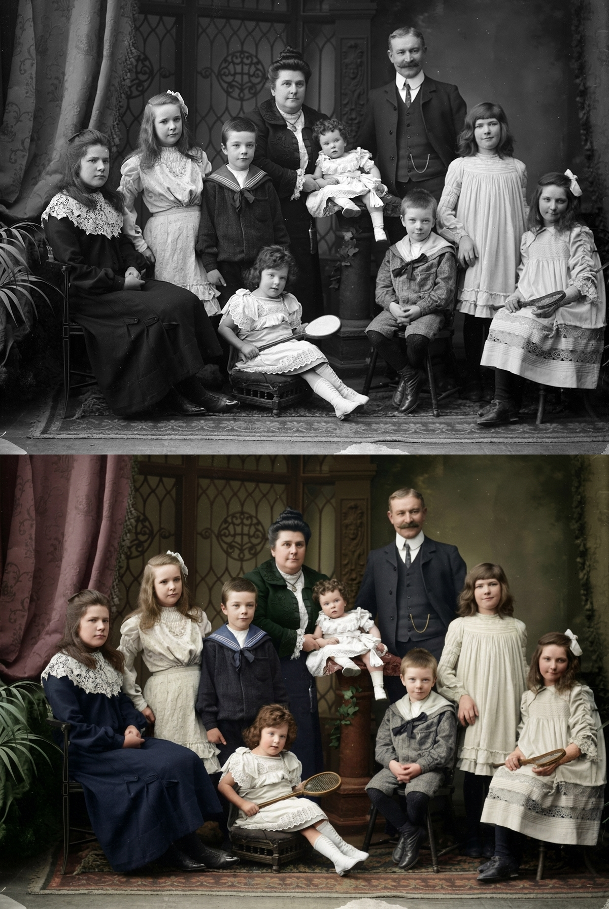 Качественная историческая колоризация старых фотографий с сохранением лиц